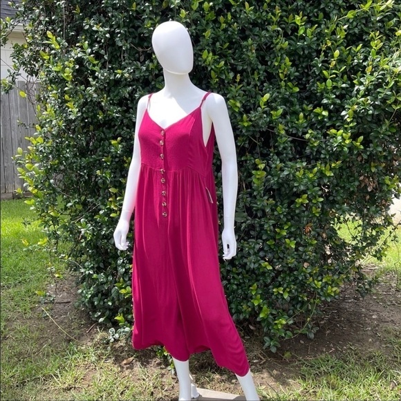 💋NWT KORI Button Down Crop Oversized Jumpsuit - Picture 6 of 13